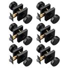 Perillas para Puerta STARPY Paquete de 6 con Roseta Cuadrada Negra y Construcción Resistente