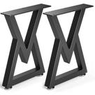 Pernas de mesa de café de metal Likapop de 71 cm, em forma de diamante, conjunto de 2