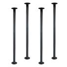 Pernas de mesa de tubos industriais GeilSpace 30cm, conjunto de 4 pretas