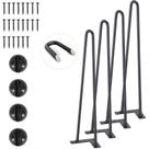 Pernas de móveis VEVOR 19 Hairpin Metal 500 libras de carga 4 peças pretas