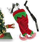 Pernas Duende Natal Arvore Natalina Elfo Movimento Flexivel Chuta Decoraçao Animada Janela Porta Loja Vitrine Cenario