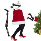 Pernas Mamae Noel Natalina Arvore Natal Chute Movimento Flexivel Decoraçao Porta Janela Cenario Vila Loja Casa