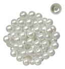 Perola Abs Branca 08mm Passante Com Furo 250g Aprox. 1000un