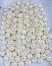 Perolas Abs Inteira 8mm C/Furo Cor Creme Cintilante 50 Gr