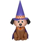 Perro Inflable de Bruja para Halloween 122 cm Decoración Gemmy