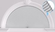 Persianas de janela Myshade Arch Half Circle Blackout Cellular Shades sem fio, sem furadeira, persianas para janelas, meia lua, tecido em forma de favo de mel, sem ferramentas, persianas de escurecimento de ambientes, fáceis de instalar (brancas 36" x 72")