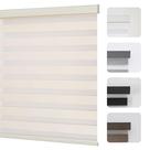 Persianas Zebra Joydeco sem fio de dupla camada com controle de luz bege