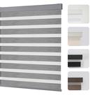 Persianas Zebra Joydeco sem fio de dupla camada com controle de luz cinza