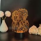 Personagem de anime Night Light 3D USB Bold Party com cor