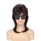 Peruca adequada Joe Dirt Mullet para mulheres marrom escuro