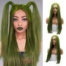 Peruca AFbeauty verde macio verde-oliva longa reta 60cm
