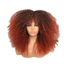 Peruca Afro Cacheada Com Franja Para Mulheres Negras, Peruca Sintética Longa E Volumosa Para Uso Peruca Afro Cacheada Com Franja Para Mulheres Negras, Peruca Sintética Longa E Volumosa Para Uso