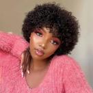 Peruca Afro Crespa Grande Para Mulheres Negras, Pré-Processada, Cabelo Humano Virgem Brasileiro Remy