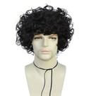 Peruca Afro Curly para homens, cabelo sintético preto 32cm