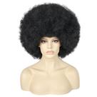 Peruca afro curta de 40 cm de cabelo sintético preta encaracolada