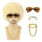 Peruca afro TUOFLY Blonde Sintética para Homens com Acessório
