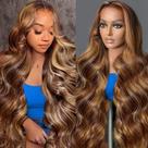 Peruca Agairl Real Human Hair 76 cm Ombre 13x6 Lace Front 210%