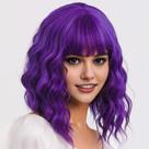 Peruca AGO 14" Purple Short Wavy Bob resistente ao calor