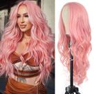 Peruca Aida Ble Long Pink Wavy 66cm Sintética Resistente ao Calor
