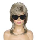 Peruca Airhostess Blonde Mullet para mulheres dos anos 80