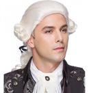 Peruca Airhostess Judge Colonial Long Wave para mulheres/homens, branca