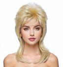 Peruca Airhostess Mullet Sintética Loira Clara 48cm