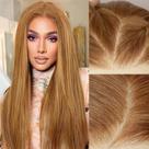 Peruca AISI HAIR 13x4 HD de renda frontal sintética reta 70cm