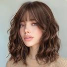 Peruca AISI HAIR Brown Mix Copper Sintética Ondulada Curly Bob