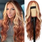 Peruca AISI HAIR Gengibre Mista Loira Sintética Longa Ondulada 66cm Peruca AISI HAIR Gengibre Mista Loira Sintética Longa Ondulada 66cm