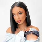 Peruca AISI Wear and Go com fecho sem cola, cabelo humano, curto, Bob