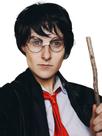 Peruca ALLAURA Harry Potter, conjunto de óculos curtos Black Wizard