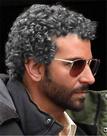 Peruca Amnenl Grey Afro Curly Sintética Resistente ao Calor