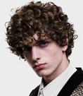 Peruca Amnenl marrom escuro encaracolada curta fofa afro para homens