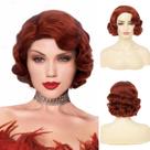 Peruca Amnenl Red Finger Wave 1920s para cabelos sintéticos femininos