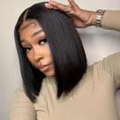 Peruca Amygirl Wear and Go Glueless Straight Bob 30 cm de cabelo humano