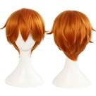Peruca ANOGOL Laranja Escura Spiky Short Sintética para Homens