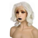 Peruca Anogol Light Platinum Blonde Sintética Curly Bob