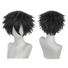 Peruca ANOGOL Mix, cinza, cabelo curto e liso com franja para homens