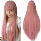 Peruca ANOGOL rosa sintética reta de 80 cm para fantasia de cosplay Peruca ANOGOL rosa sintética reta de 80 cm para fantasia de cosplay