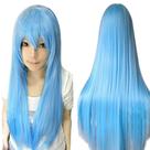 Peruca ANOGOL Sky Blue 80 cm de comprimento reta para cosplay feminino Peruca ANOGOL Sky Blue 80 cm de comprimento reta para cosplay feminino
