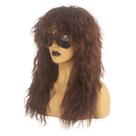 Peruca Askuang 21" Brown Curly Mullet, fibra resistente ao calor Peruca Askuang 21" Brown Curly Mullet, fibra resistente ao calor