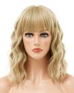 Peruca AWINGGILA Blonde Short Bob com franja branca