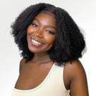 Peruca Beauhair preta Kinky Curly 4C Edge 100% cabelo humano 16 polegadas