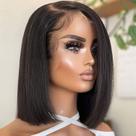 Peruca BEEOS Ultra-ajustada Bob 35 cm de cabelo humano com 180% de densidade