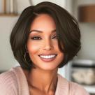 Peruca BeisDwig Short Bob, cabelo sintético, aparência natural, preta Peruca BeisDwig Short Bob, cabelo sintético, aparência natural, preta