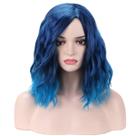 Peruca BERON Blue Short Curly Mix Blue Bob para mulheres e meninas