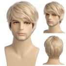 Peruca Beweig Blonde Curta Camada Sintética Peruca Masculina