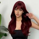 Peruca Bio Organica Vermelho Vinho Cosplay Cabelo Elegante Natural