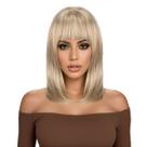 Peruca Blonde Bob com Franja Cabelo Curto Sintético 40cm