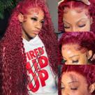 Peruca bobili Burgundy 99j Vinho Tinto Cabelo Humano 70cm Deep Wave